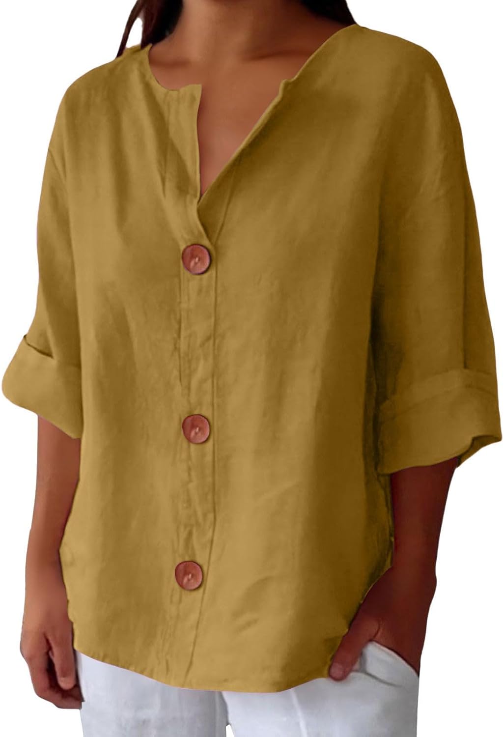 Dionelle - Casual Linen Blouse