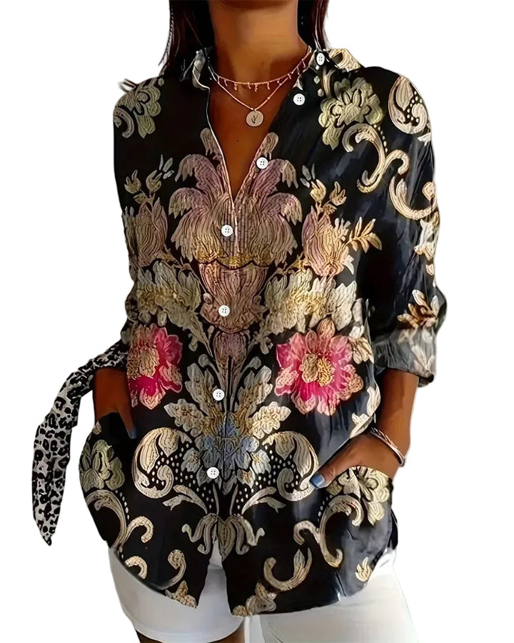 Zennie | Printed Collar Shirt Button-Up