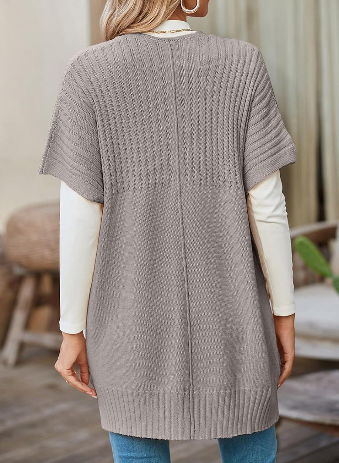 Women's Lightweight Short Sleeve Knitted Cardigan