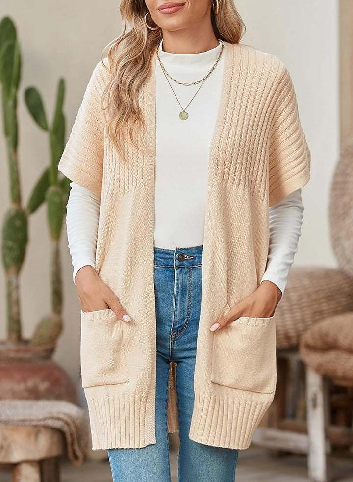 Women's Lightweight Short Sleeve Knitted Cardigan