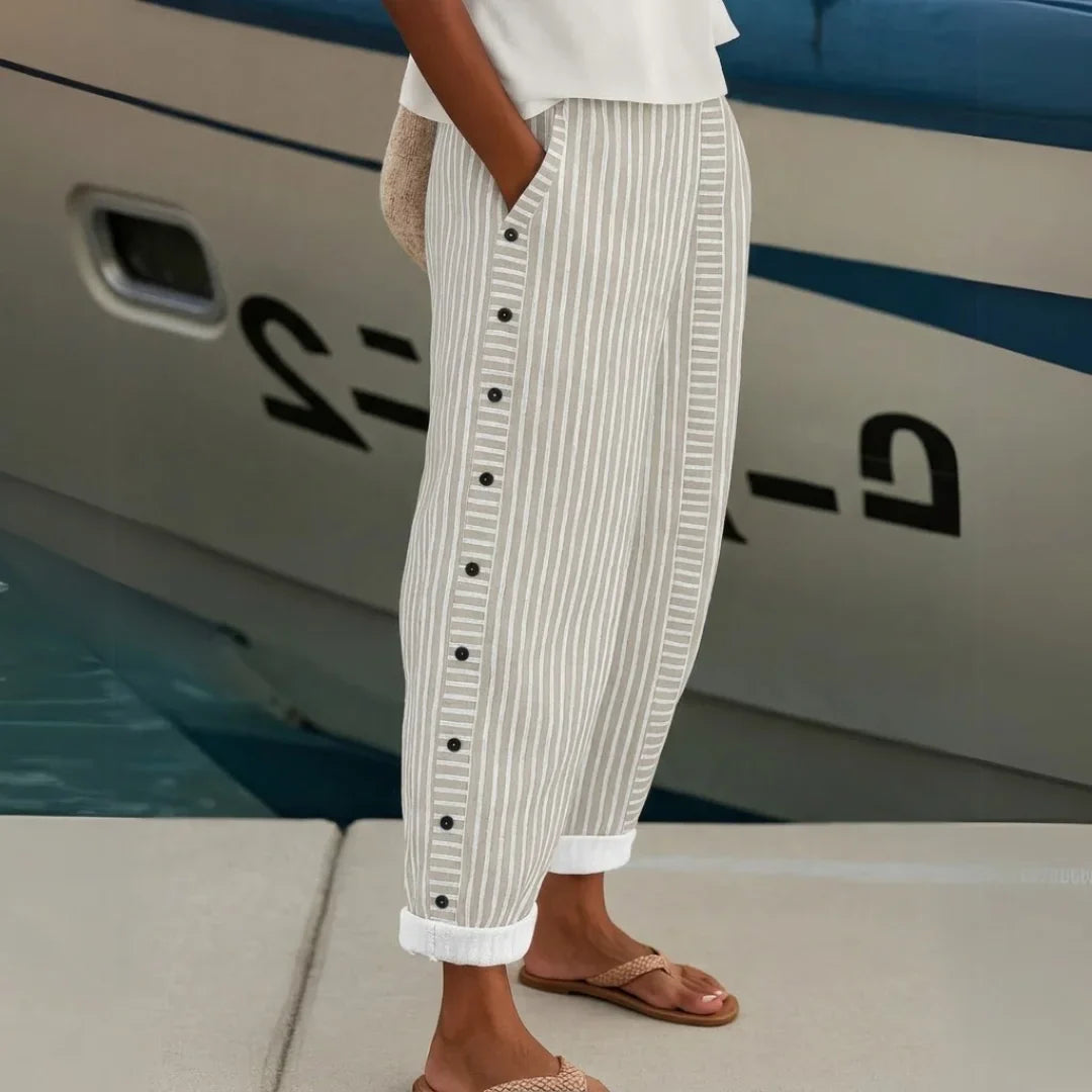 Clara™ Striped Linen Pants