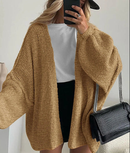 Women's Oversized Lantern Sleeve Sweater Cardigan