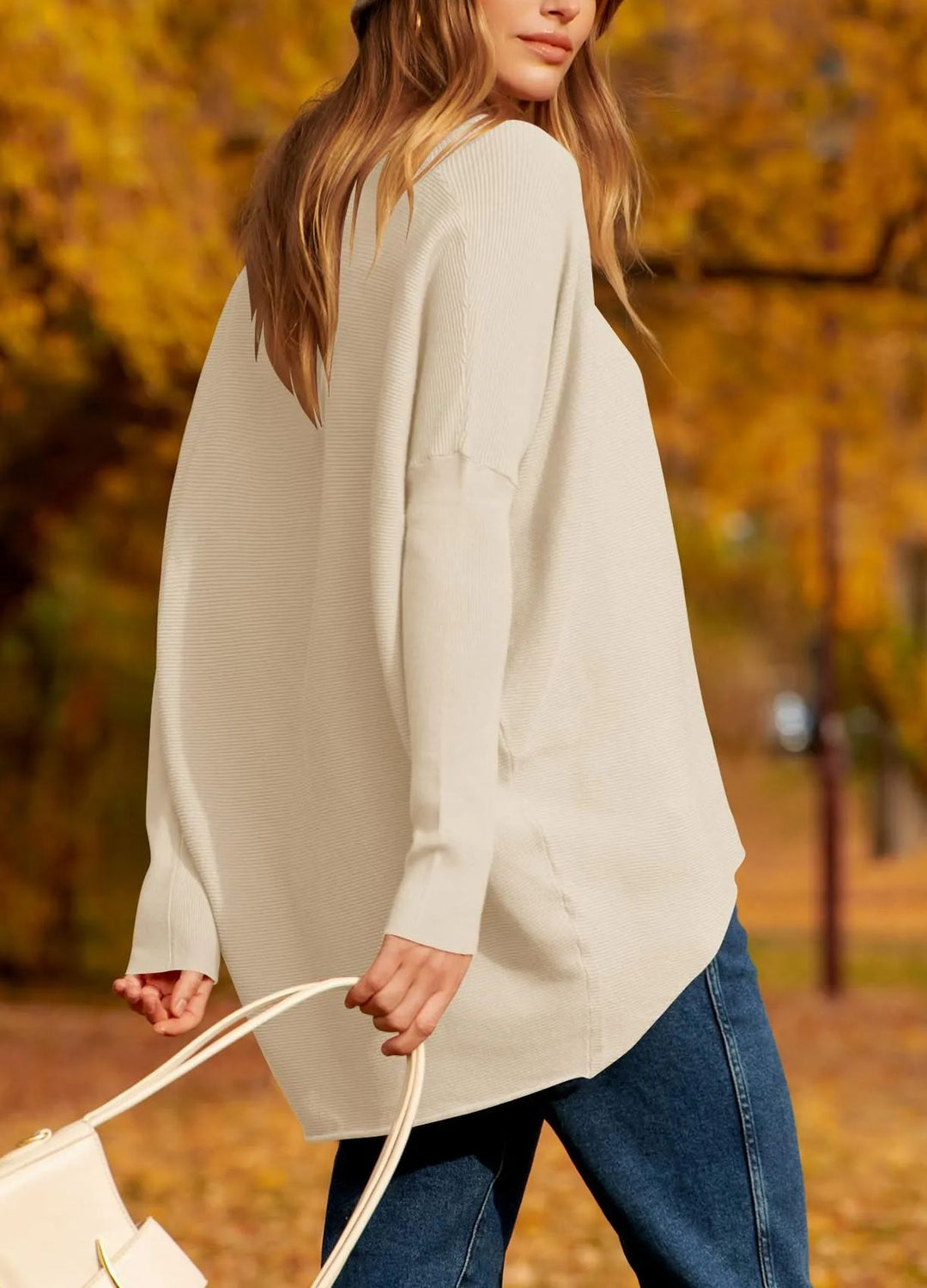 Women's Dolman Sleeve Knitted Pullover Sweater