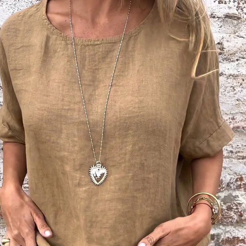 Kira - Casual Cotton and Linen Blouse